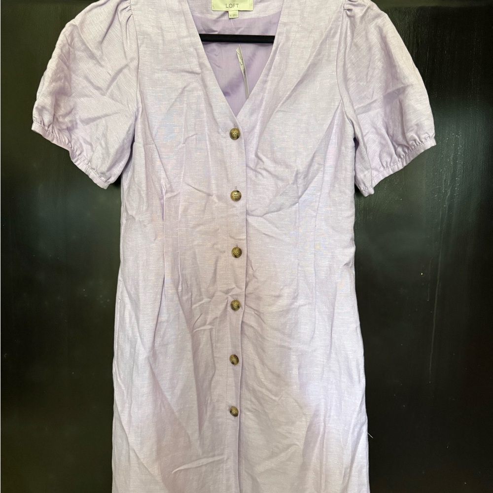 LOFT Light Purple V-Neck Dress